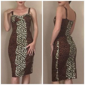 Pinup Girl Clothing Leopard Print Wiggle Dress
